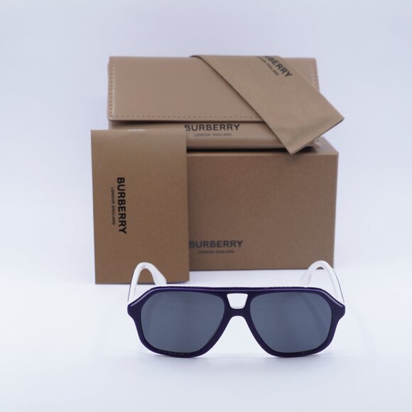 Burberry Junior JB4340 392687 Aviator Sunglasses - Blue/White/Grey - Picture 2 of 8